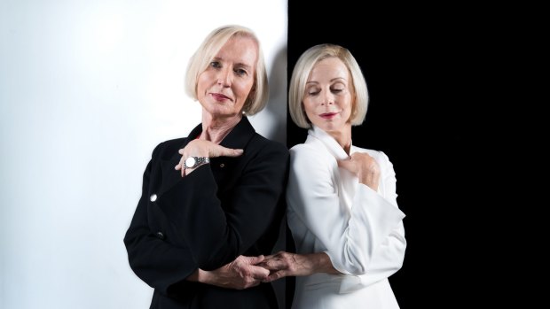 Catherine McGregor, left, and Heather Mitchell who will play her in a new Sydney Theatre Company work.