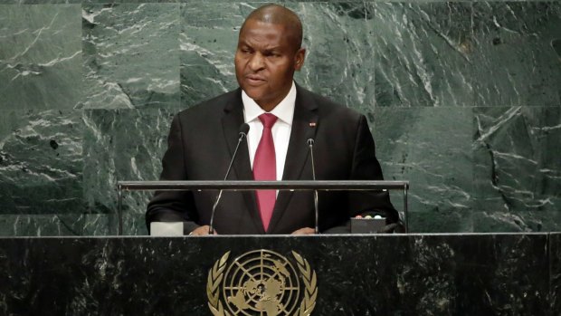 Central African Republic President Faustin Archange Touadera addresses the 71st session of the United Nations General Assembly last month.