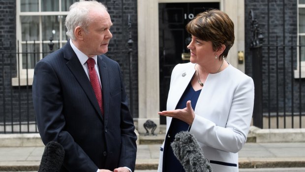 McGuinness and First Minister Arlene Foster in London in October.