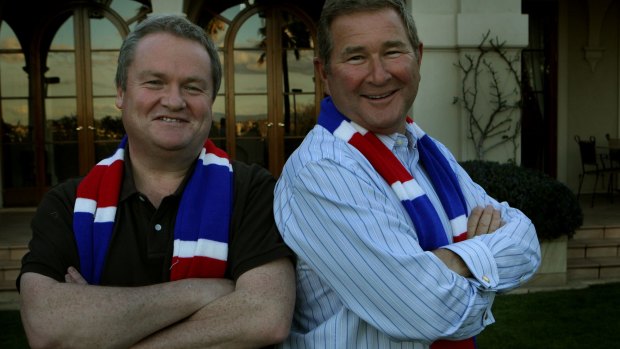 Peter Gordon and David Smorgon posed for The Age in 2008 – the year which marked Gordon’s first significant step back to the Whitten Oval. 