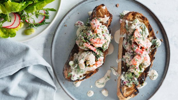 Prawn skagen is creamy and tangy.