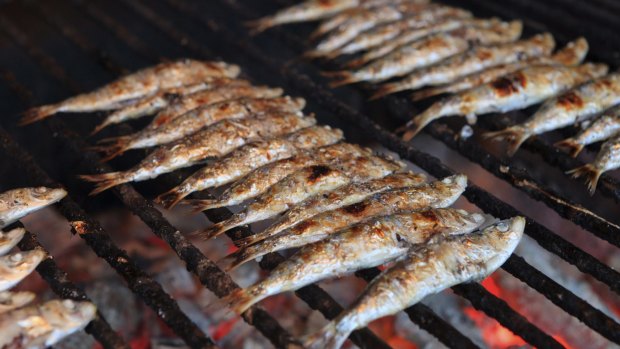 Hot charcoal grills packed with fish are a common sight in Getaria.
