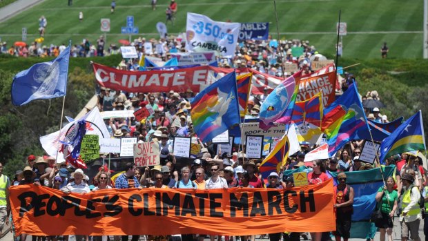 More than 6000 people turned out for the People's Climate March in Canberra on Sunday.