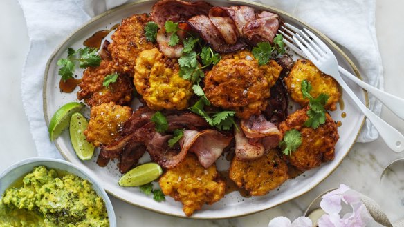 Neil Perry says he can't get enough of these corn fritters.