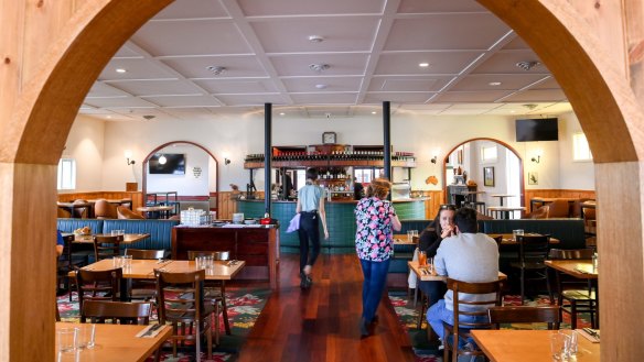 The pub's demarcated dining room.