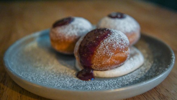 Doughnuts with Davidson plum jam and lavender Chantilly.