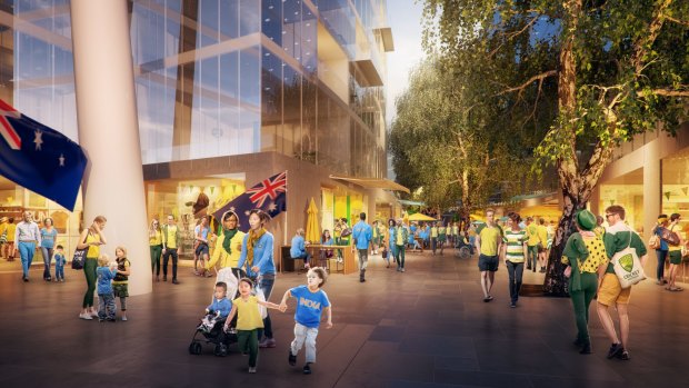 An artist's impression of the proposed Manuka Oval redevelopment.