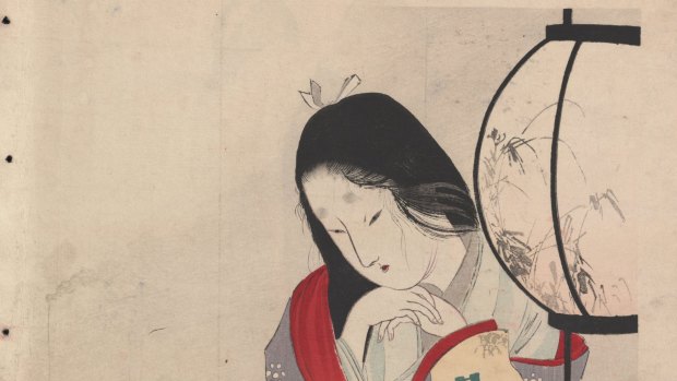 Eisen Tomioka (1864-1905), Tsuma no kokoro (A wife's heart) 1901, in Melodrama in Meiji Japan.From the Clough Collection of kuchi-e prints, National Library of Australia