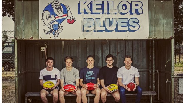 The Keilor five: Corey Ellis, Nick O’Kearney, Damien Cavka, Paul Ahern and Jayden Laverde. All seem set for AFL clubs, although O’Kearney will have to wait until next year.