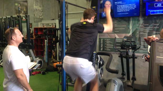 Andy Murray hard at work on the Versa Climber.