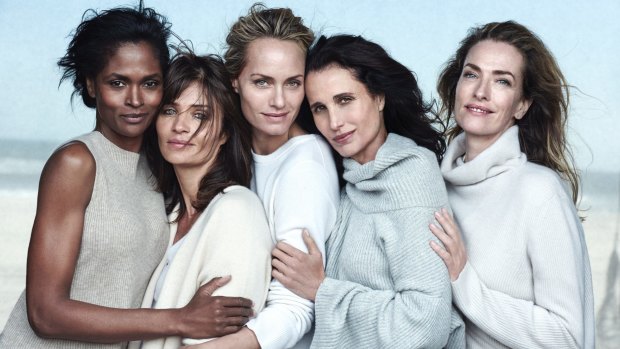 Karen Alexander, Helena Christensen, Amber Valletta, Andie MacDowell and Tatjana Patitz.