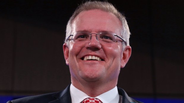 Social Services Minister Scott Morrison at the National Press Club on Wednesday.