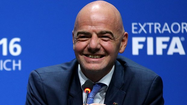 Man in charge: The new FIFA president Gianni Infantino.