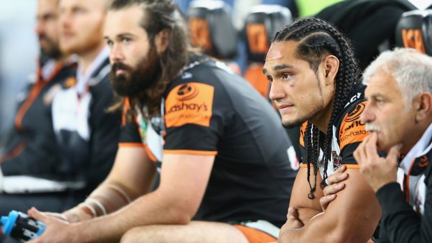 No sentiment: Aaron Woods and Martin Taupau will go head to head on Moday night. 