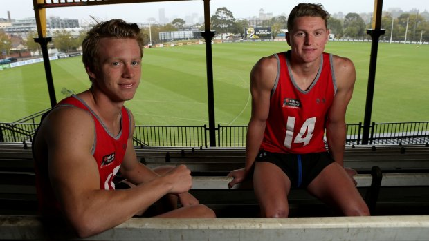 Hopeful: Academy players and draft prospects Callum Mills and Jacob Hopper.
