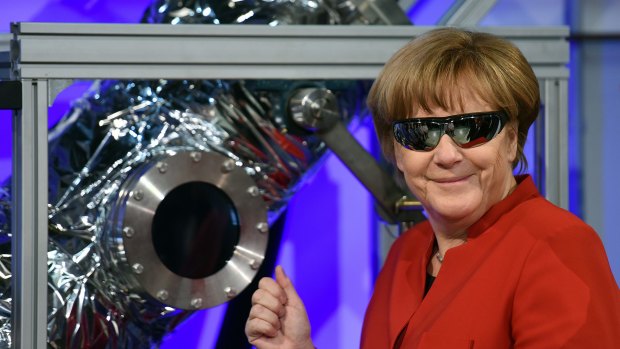 German Chancellor Angela Merkel at the European Astronauts Centre in Cologne this week.