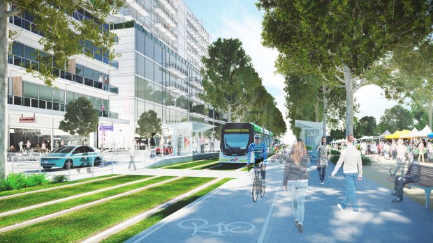 An artist's impression of what a developed Fishermans Bend will look like.