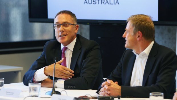 Fox Sports CEO Patrick Delany (left) and Foxtel chief executive Peter Tonagh. 