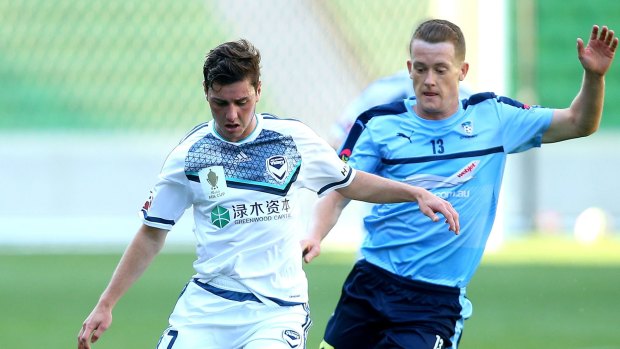 Lively return: Melbourne Victory's Marco Rojas in action against Sydney FC.