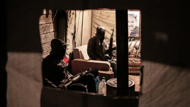 Militants of the Kurdistan Workers' Party, or PKK, in a bunker in Sirnak, Turkey, late last year.