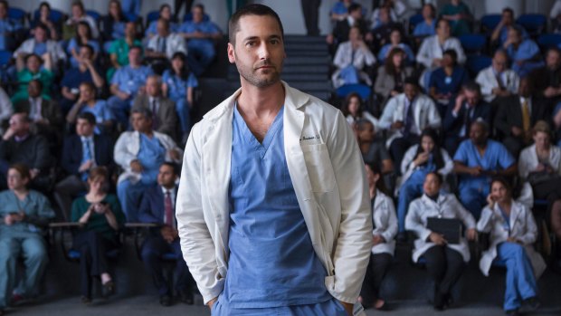 Ryan Eggold as Dr. Max Goodwin in New Amsterdam, says he was initially drawn to the series because of the book of on which it was based, Twelve Patients: Life and Death at Bellevue Hospital by Eric Manheimer.
