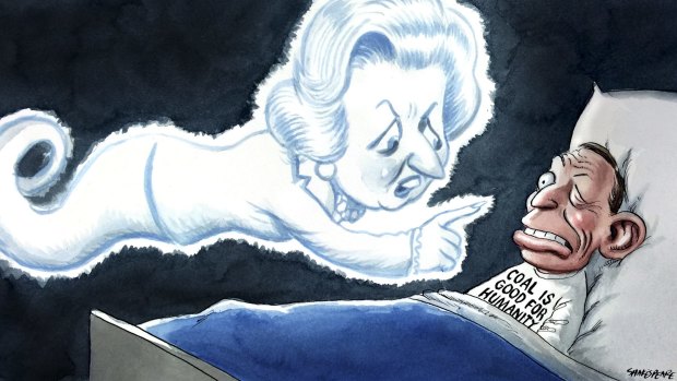 You may not agree with Margaret Thatcher, but on climate change she was spot on. <i>Illustration: John Shakespeare.</i>