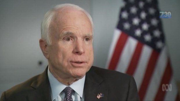 US senator John McCain speaks to the ABC's <i>7.30</i> on Monday.