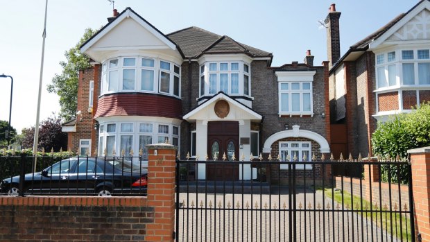 The entrance of the North Korean embassy in London.