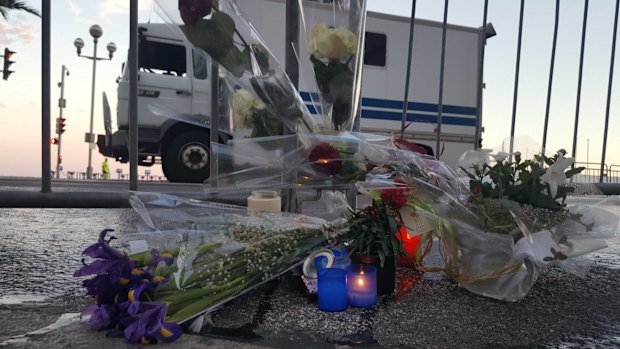 Tributes on the Promenade des Anglais in Nice.