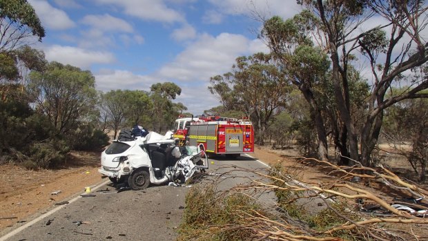 The scene of a fatal crash in Jennapullin on the Labor Day long weekend, which claimed a Mosman Park man's life.