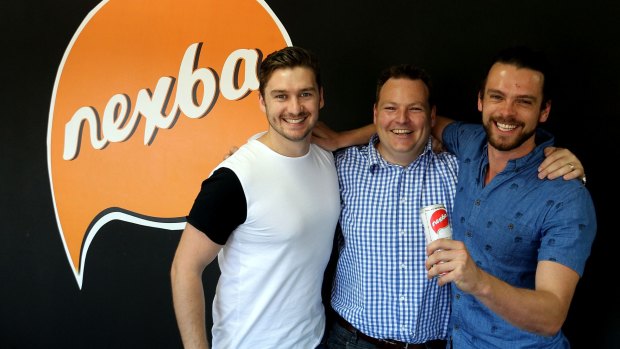 Drew Bilbe, Steve Smyth (centre) and Troy Douglas say they have made a sugar-free soft drink with a full sugar taste. 