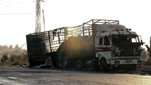 A UN humanitarian aid convoy in Syria was hit by airstrikes on Monday.