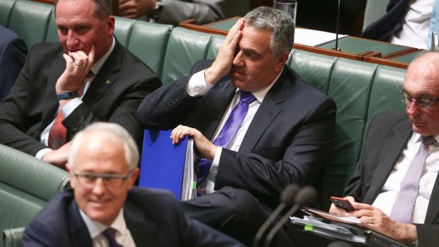 Prime Minister Malcolm Turnbull and Treasurer Joe Hockey during question time on Tuesday.