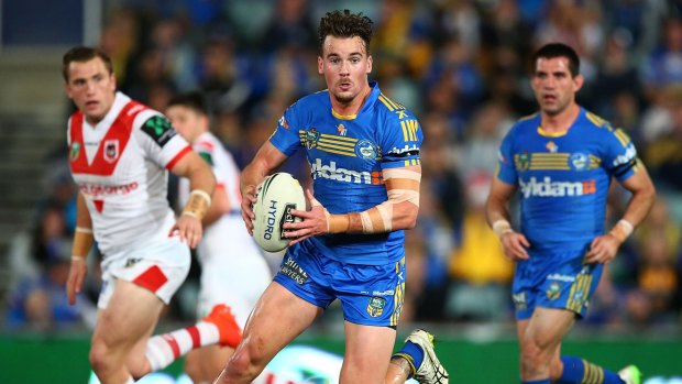 Parra pride: Clint Gutherson in action during the farewelll game at Pirtek Stadium.