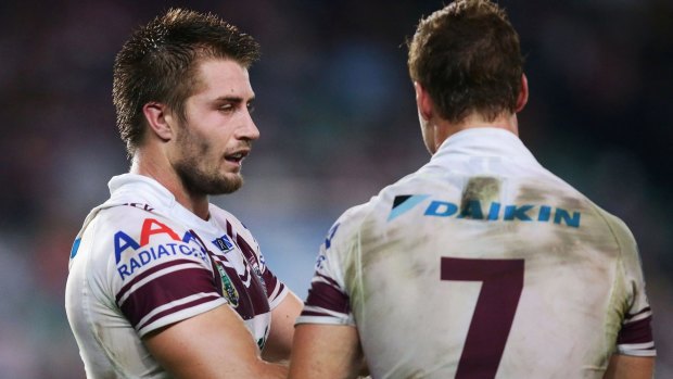 There must be a better way: Parramatta-bound  Kieran Foran (left) has called for a review of the player transfer system.