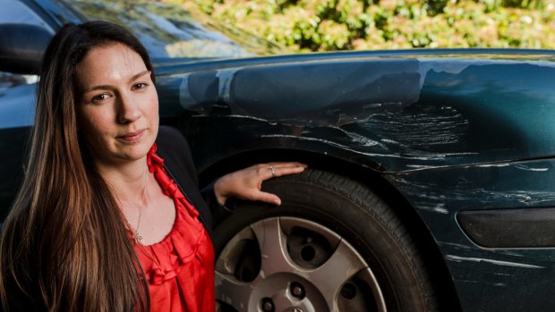 Erika Bacon's car was hit by a vehicle driven by a Russian diplomat.
