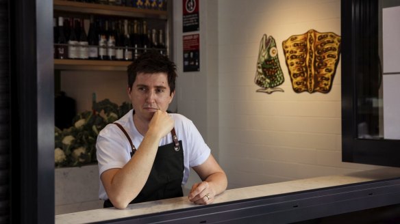 Seafood-loving chef Josh Niland at his Charcoal Fish takeaway shop in Rose Bay.