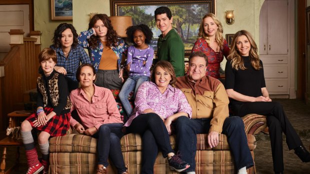 The cast from the Roseanne reboot.