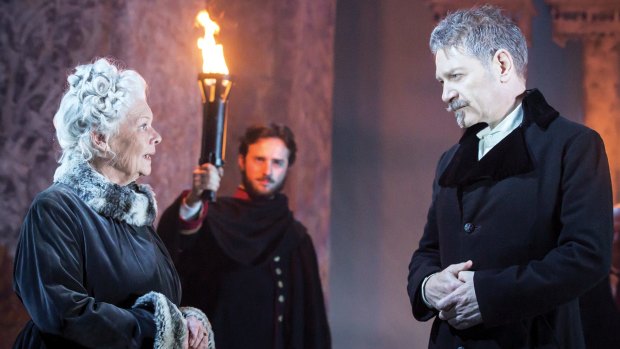 Judi Dench and Kenneth Branagh in <i>The Winter's Tale</i>. Branagh decided to approach Shakespeare's play by thinking of it in terms of cinema.