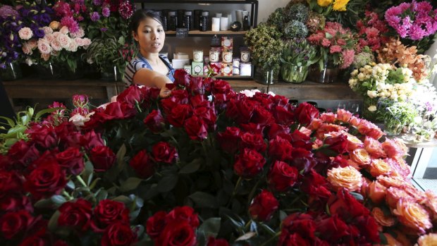Poho Flowers in Potts Point has been flooded with orders for Valentine's Day on Sunday.