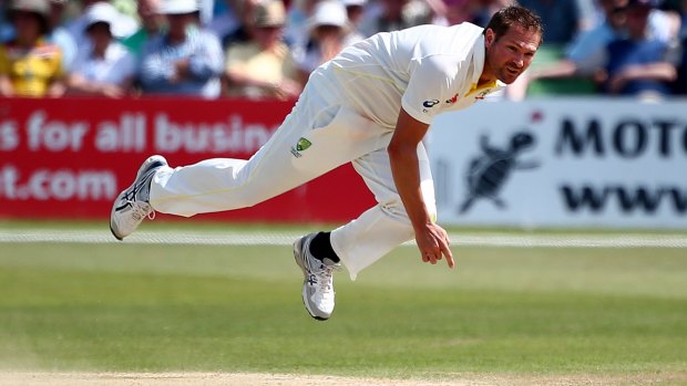 Ryan Harris hurried the batsmen on his return to the bowling crease.