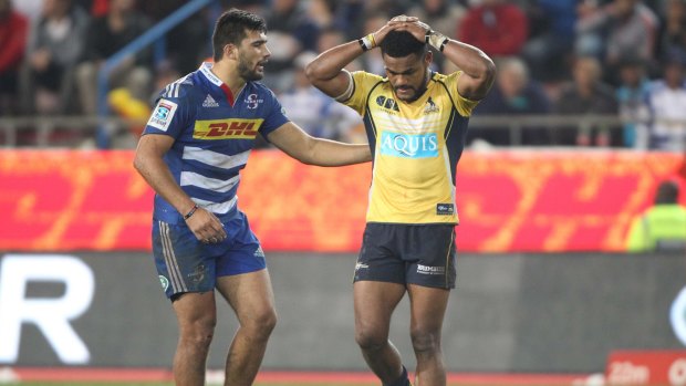 Brumbies winger Henry Speight (right) will find out on Wednesday if he's free to play in Saturday's Super Rugby semi-final against the Hurricanes.