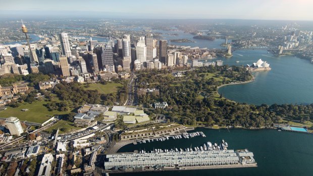 An artist's impression of the Sydney Modern Art Gallery project. The additions to the gallery are pictured at bottom centre.