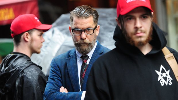 Gavin McInnes (centre), was once a Rebel Media contributor.