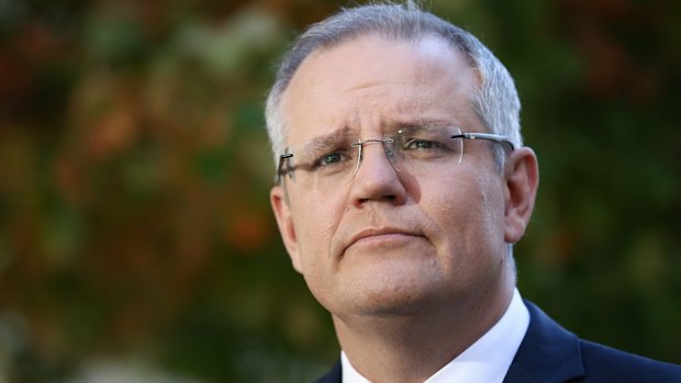 Treasurer Scott Morrison addresses the media during a doorstop interview ahead of Budget day, at Parliament House in Canberra on Sunday 1 May 2016.