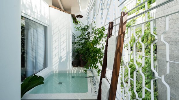 Balcony bath at the Myst Dong Khoi hotel, Ho Chi Minh.