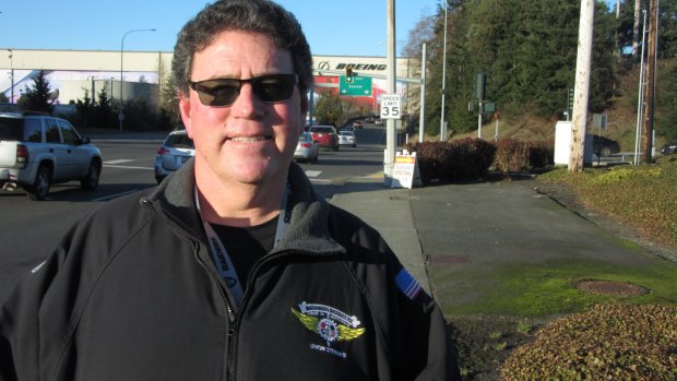 Brian Butler, a Boeing veteran of 30 years, outside the company's factory in Everett, Washington.