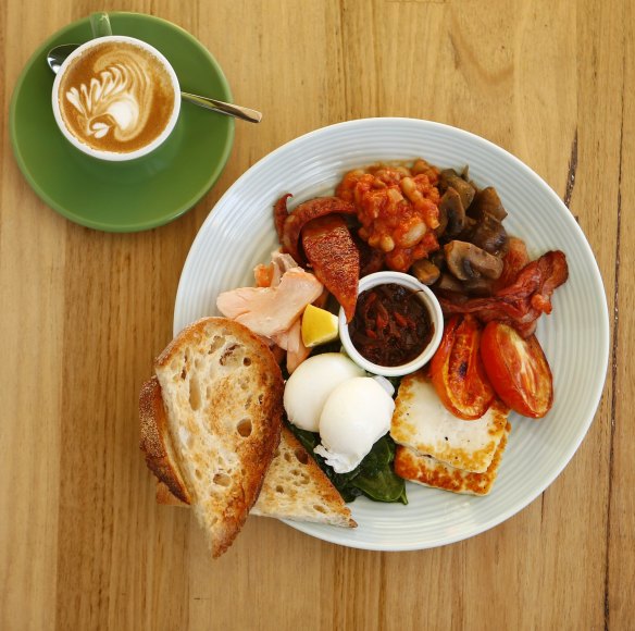 The King Charles brekky packs a lot on to one plate.