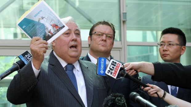 Glenn Lazarus with Palmer United Party founder Clive Palmer back when they were party mates.