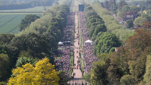 An estimated 100,000 people converged on Windsor for the royal wedding.